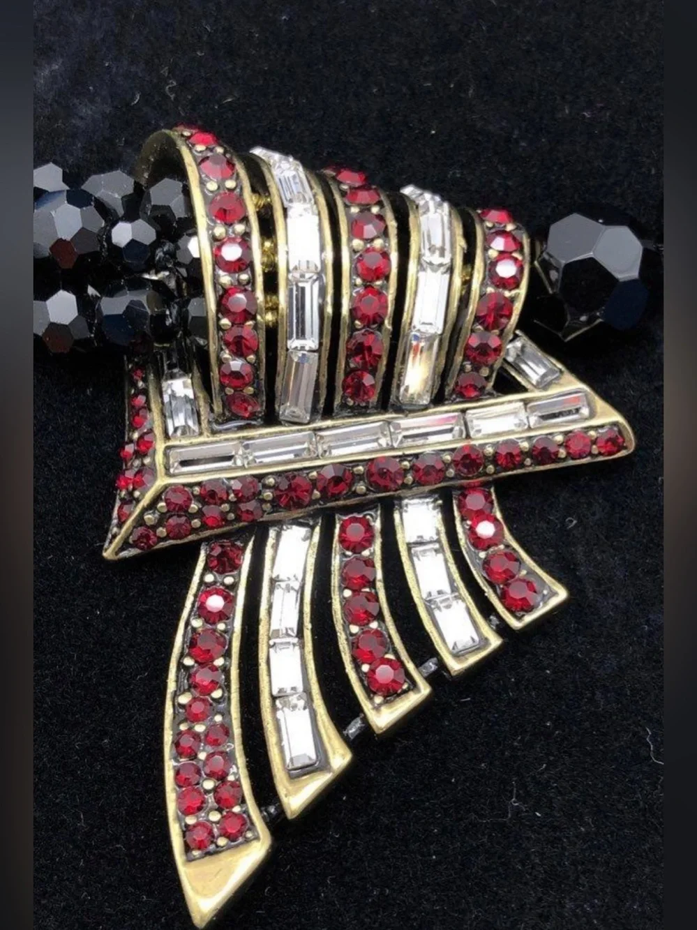 Heidi Daus RARE VINTAGE Authentic Art Deco Statement Necklace NIB - Picture 4 of 6